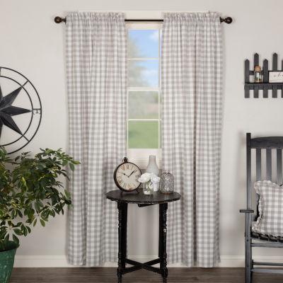 Vhc Brands Annie Check Rod Pocket Light-Filtering Set of 2 Curtain Panels