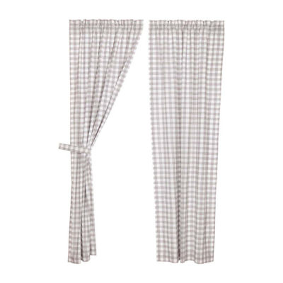 Vhc Brands Annie Check Rod Pocket Light-Filtering Set of 2 Curtain Panel