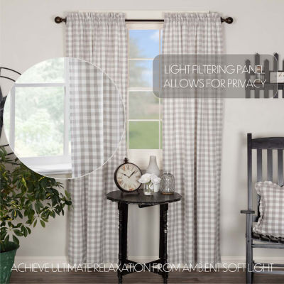 Vhc Brands Annie Check Light-Filtering Rod Pocket Set of 2 Curtain Panel