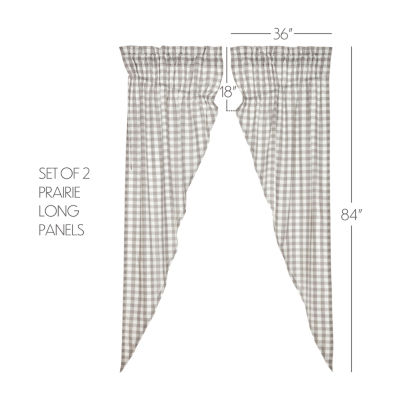 Vhc Brands Annie Check Prairie Light-Filtering Rod Pocket Set of 2 Curtain Panel