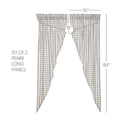 Vhc Brands Annie Check Prairie Rod Pocket Light-Filtering Set of 2 Curtain Panel