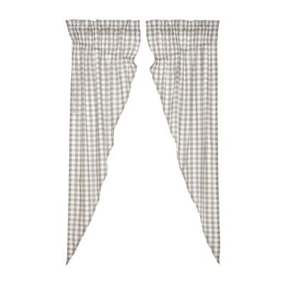 Vhc Brands Annie Check Prairie Light-Filtering Rod Pocket Set of 2 Curtain Panel