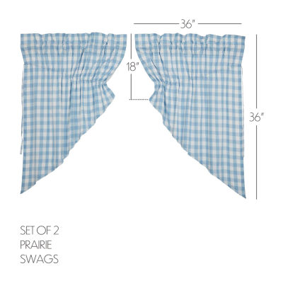Vhc Brands Annie Check Prairie Rod Pocket Tailored Valance