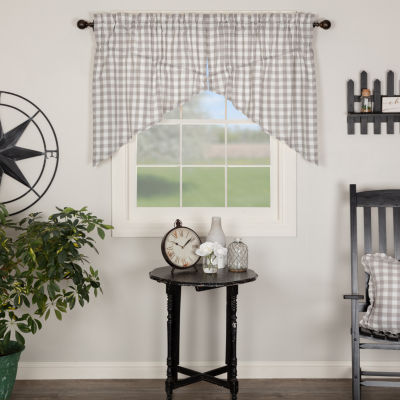 Vhc Brands Annie Check Prairie Rod Pocket Tailored Valance