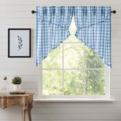 Vhc Brands Annie Check Prairie Rod Pocket Tailored Valance