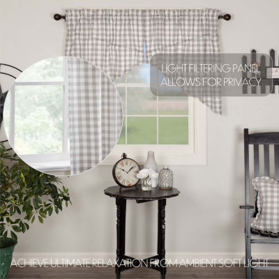 Vhc Brands Annie Check Prairie Rod Pocket Tailored Valance