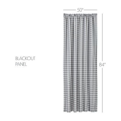 Vhc Brands Annie Check Blackout Rod Pocket Single Curtain Panel