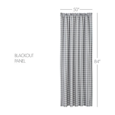 Vhc Brands Annie Check Rod Pocket Blackout Single Curtain Panels