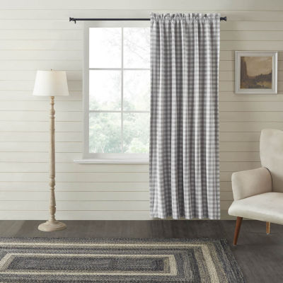 Vhc Brands Annie Check Rod Pocket Blackout Single Curtain Panels