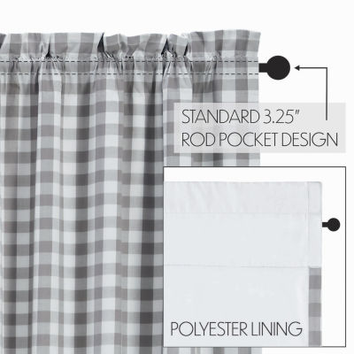 Vhc Brands Annie Check Rod Pocket Blackout Single Curtain Panels