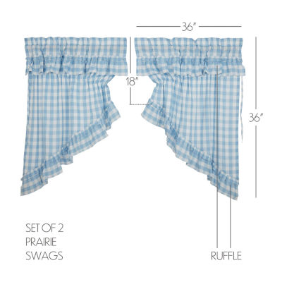 Vhc Brands Annie Check Ruffle Prairie Rod Pocket Tailored Valance