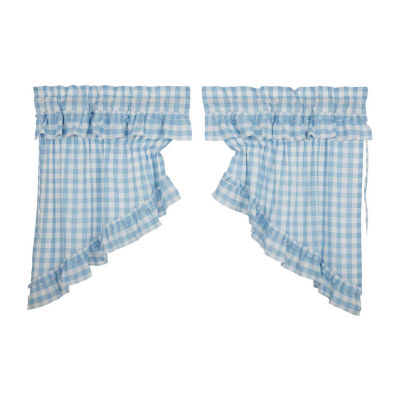 Vhc Brands Annie Check Ruffle Prairie Rod Pocket Tailored Valance