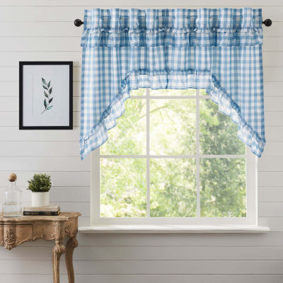 Vhc Brands Annie Check Ruffle Rod Pocket Tailored Valance