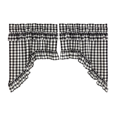 Vhc Brands Annie Check Ruffle Rod Pocket Tailored Valance