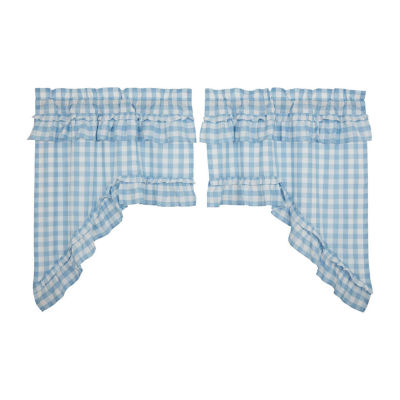 Vhc Brands Annie Check Ruffle Rod Pocket Tailored Valance
