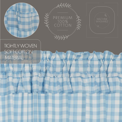 Vhc Brands Annie Check Ruffle Rod Pocket Tailored Valance