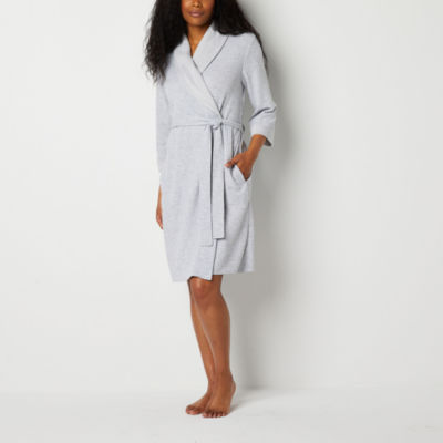 Liz Claiborne Womens Waffle 3/4 Sleeve Knee Length Robe