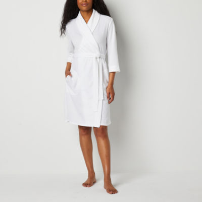 Liz Claiborne Womens Waffle 3/4 Sleeve Knee Length Robe