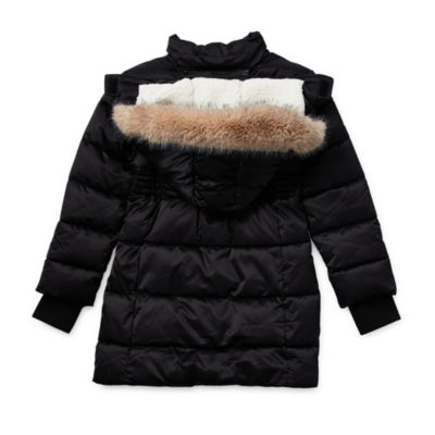 Thereabouts Little & Big Girls Hooded Faux Fur Trim Removable Hood Heavyweight Puffer Jacket