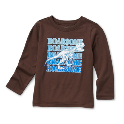 Okie Dokie Toddler & Little Boys Crew Neck Long Sleeve Graphic T-Shirt