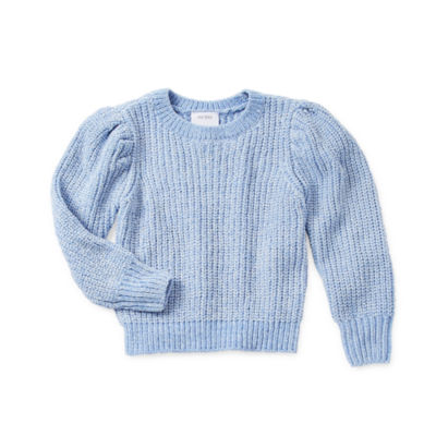 Okie Dokie Toddler & Little Girls Crew Neck Long Sleeve Pullover Sweater