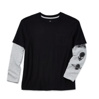 Thereabouts Little & Big Boys Crew Neck Long Sleeve Graphic T-Shirt