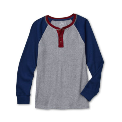 Thereabouts Little & Big Boys Adaptive Henley Neck Long Sleeve Thermal Top