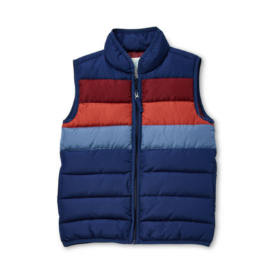 Striped puffer outlet vest