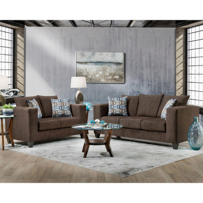 Olivia Contemporary Chenille Loveseat