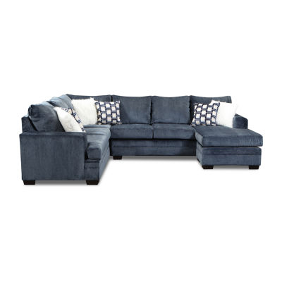 Jodye 3 Piece Chenille Sectional With Ottoman
