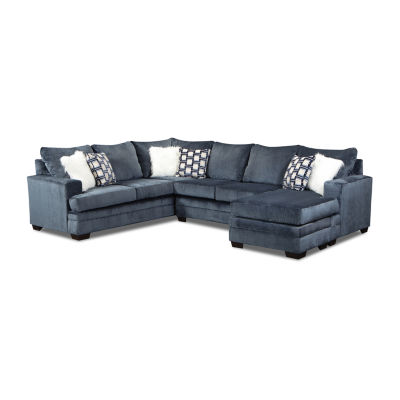 Jodye 3 Piece Chenille Sectional With Ottoman