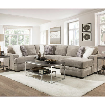 Jodye 3 Piece Chenille Sectional With Ottoman JCPenney