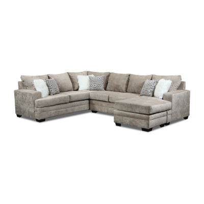 Jodye 3 Piece Chenille Sectional With Ottoman