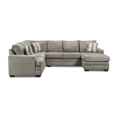 Gabriel 3 Piece Chenille Sectional with Ottoman