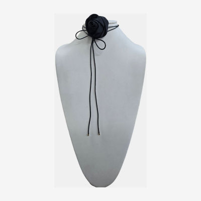 Bijoux Bar Black Rose Flower Choker Necklace