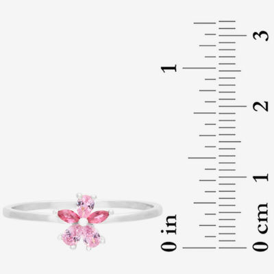 Itsy Bitsy Cubic Zirconia Sterling Silver Flower Band