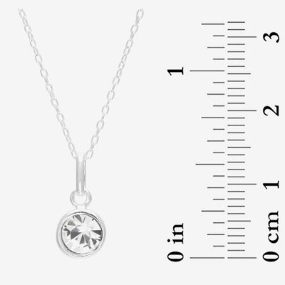 Itsy Bitsy Birthstone Crystal Sterling Silver 18 Inch Cable Pendant Necklace