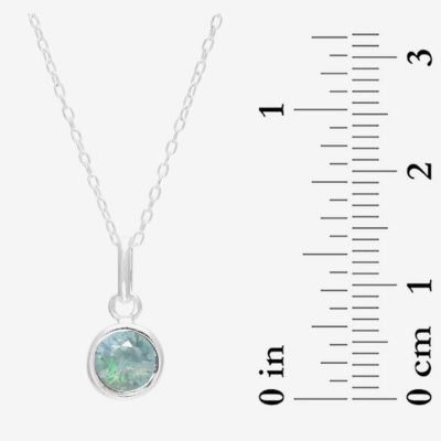 Itsy Bitsy Birthstone Crystal Sterling Silver 18 Inch Cable Pendant Necklace