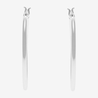 Silver Treasures Sterling Silver Hoop Earrings