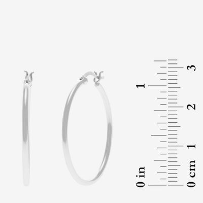 Silver Treasures Sterling Silver Hoop Earrings