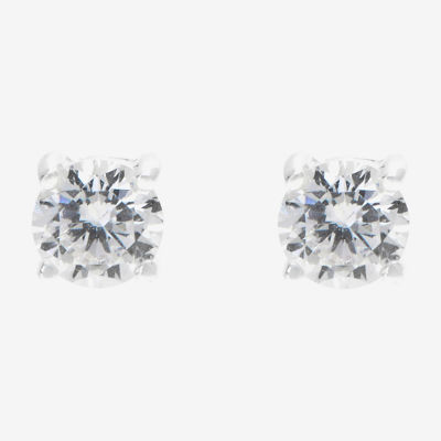 Silver Treasures Sterling Silver 3 Pair Cubic Zirconia Knot Earring Set