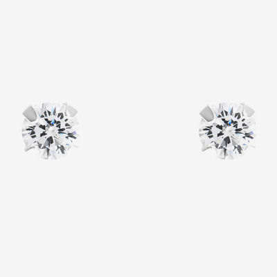 Silver Treasures Womens Cubic Zirconia Sterling Silver Hypoallergenic 4 Pair Earring Set