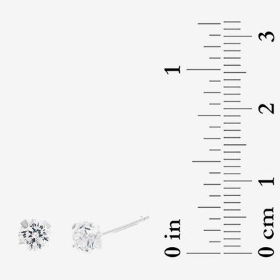 Silver Treasures Womens Cubic Zirconia Sterling Silver Hypoallergenic 4 Pair Earring Set