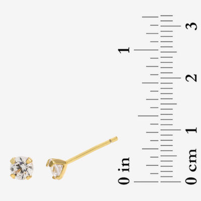 Silver Treasures Womens Cubic Zirconia 14K Gold Over Silver Heart Hypoallergenic 4 Pair Earring Set