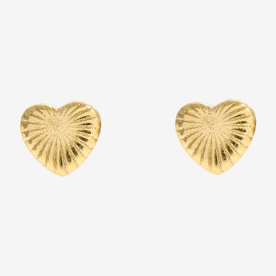Silver Treasures Womens Cubic Zirconia 14K Gold Over Silver Heart Hypoallergenic 4 Pair Earring Set