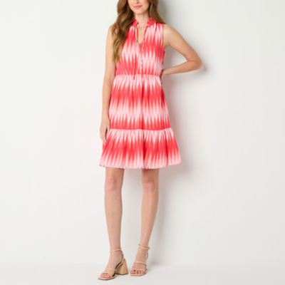 Robbie Bee Sleeveless Abstract Swing Dresses, Color Red JCPenney