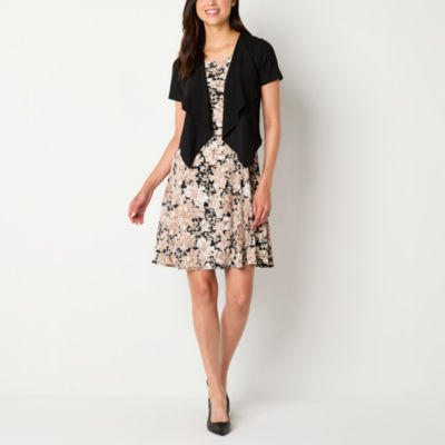 Perceptions Womens Floral Jacket Dress