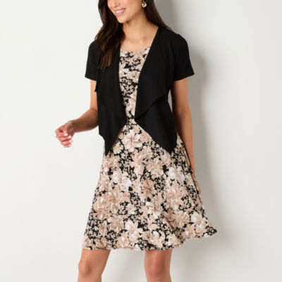 Perceptions Womens Floral Jacket Dress