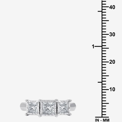 (H-I / Si2-I1) Womens 1 CT. T.W. Lab Grown White Diamond 10K Gold 3-Stone Engagement Ring