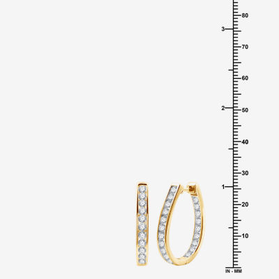 2 CT. T.W. Lab Grown White Diamond 14K Gold Over Silver Sterling Silver 27mm Hoop Earrings